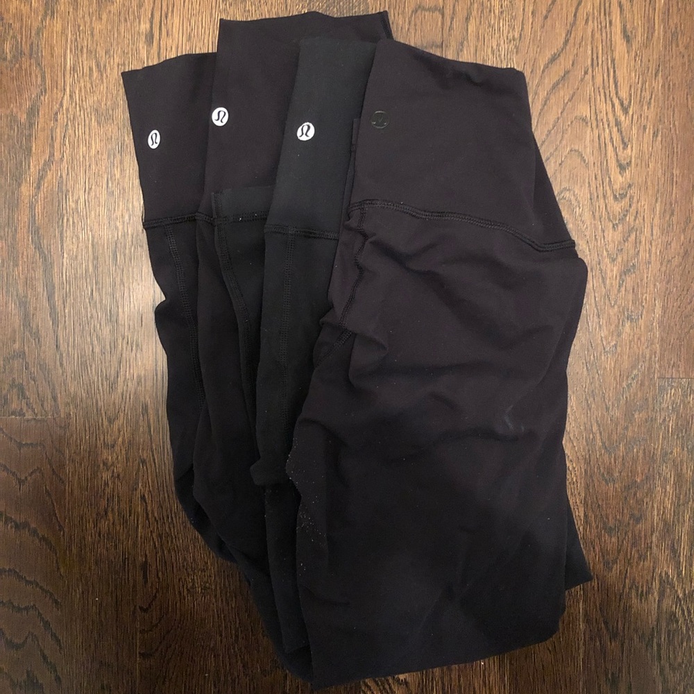 4 pairs of LuLu Lemon Wunder Unders size 8 Black